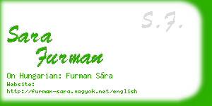 sara furman business card